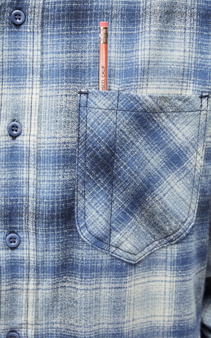 Tellason 1988 Plaid Flannel Shirt Blue/Grey - Image 6