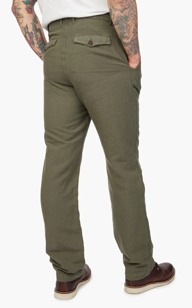 Tellason Army Chino Cotton Linen Slub Moss - Image 6