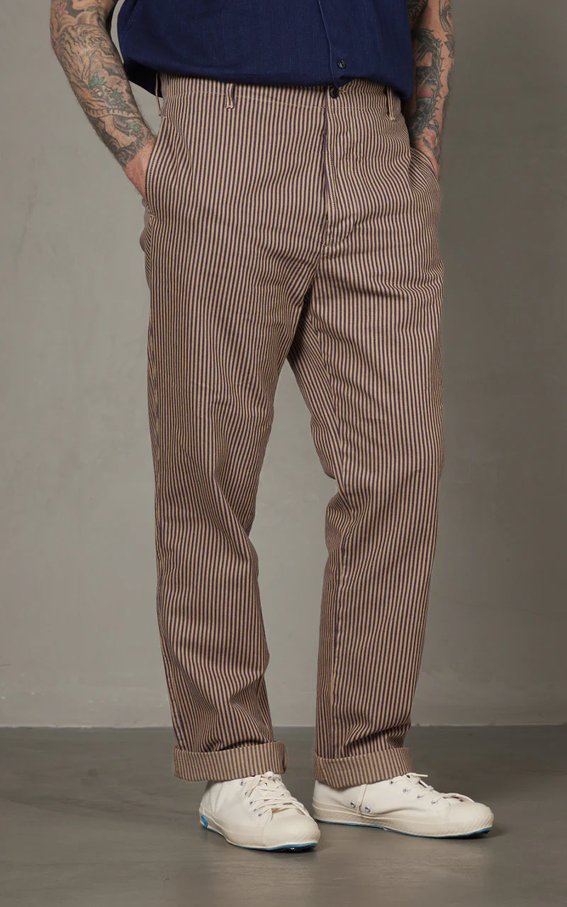 Tellason Army Chino Overdyed Hickory Stripe Desert Sand - Image 4