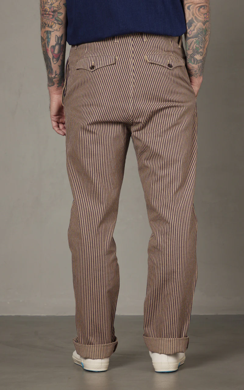 Tellason Army Chino Overdyed Hickory Stripe Desert Sand - Image 6