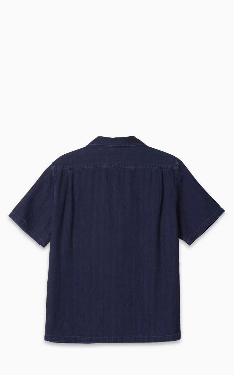 Tellason Bowling Shirt Herringbone Dyed Indigo - Image 3