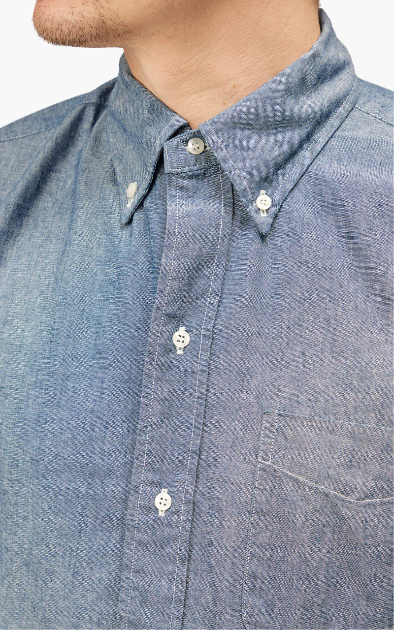 Tellason Button Down Shirt Chambray Light Blue - Image 7