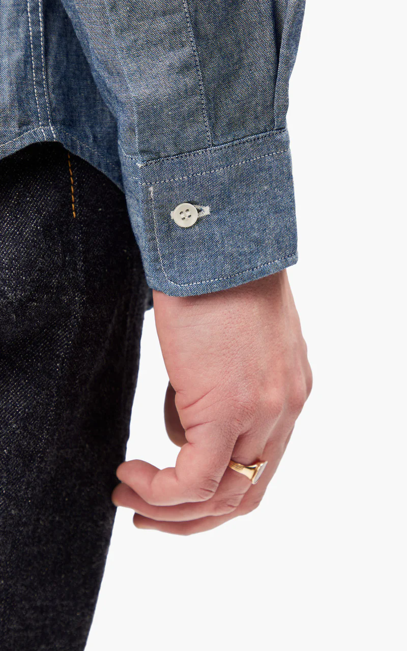 Tellason Button Down Shirt Chambray Light Blue - Image 8