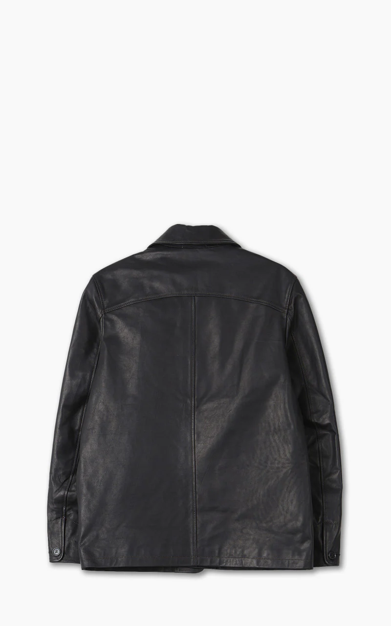 Tellason Car Coat Italian Horsehide Leather Black - Image 3