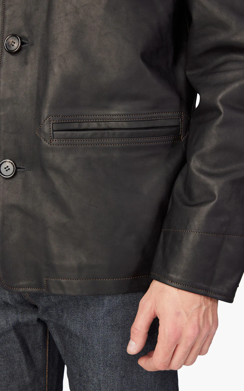 Tellason Car Coat Italian Horsehide Leather Black - Image 5