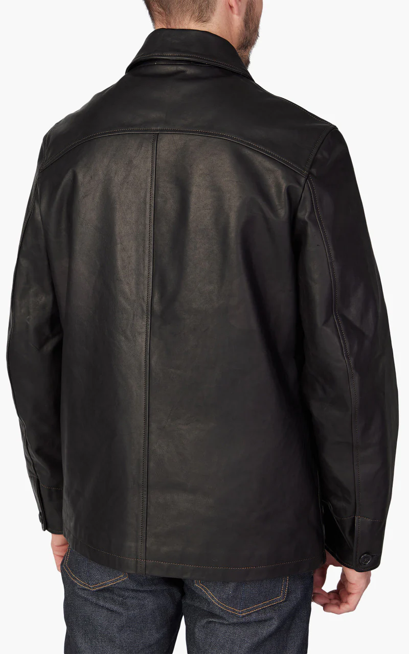 Tellason Car Coat Italian Horsehide Leather Black - Image 7