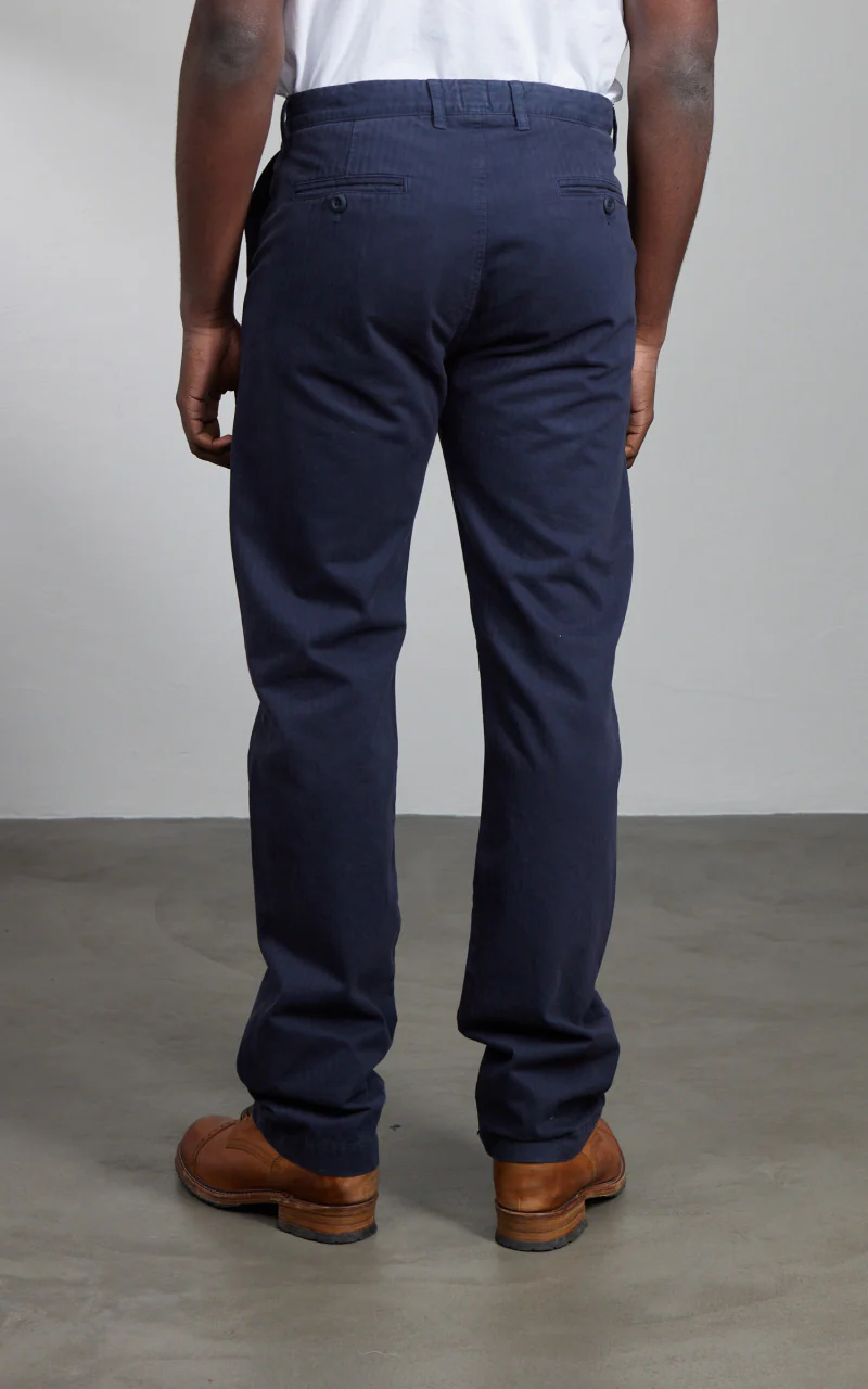Tellason Chino Pant Herringbone Twill Dark Navy - Image 3