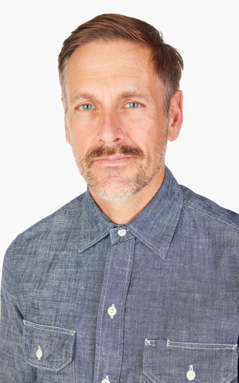 Tellason Clampdown Shirt Chambray Blue - Image 6