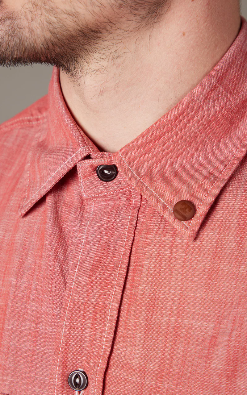 Tellason Clampdown Shirt Chambray Pinhais Red - Image 4
