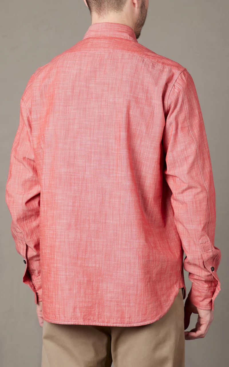 Tellason Clampdown Shirt Chambray Pinhais Red - Image 5