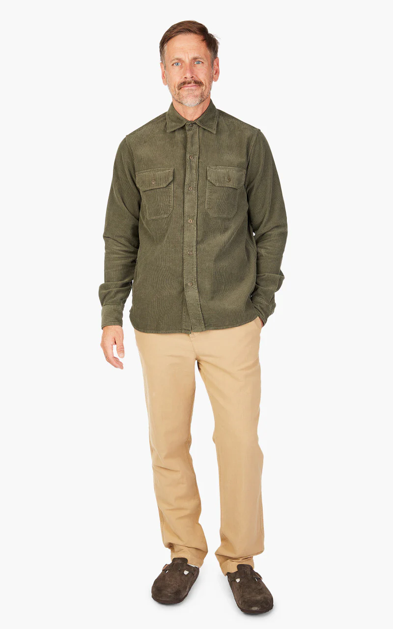 Tellason Clampdown Shirt Corduroy Millerighe Moss - Image 2