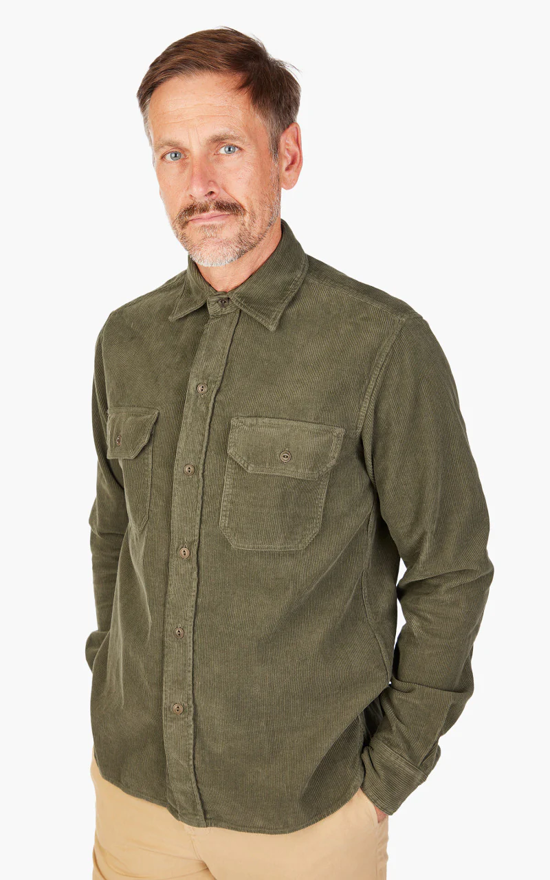 Tellason Clampdown Shirt Corduroy Millerighe Moss - Image 4