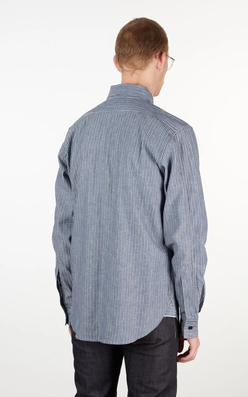 Tellason Clampdown Shirt Indigo Stripe - Image 5