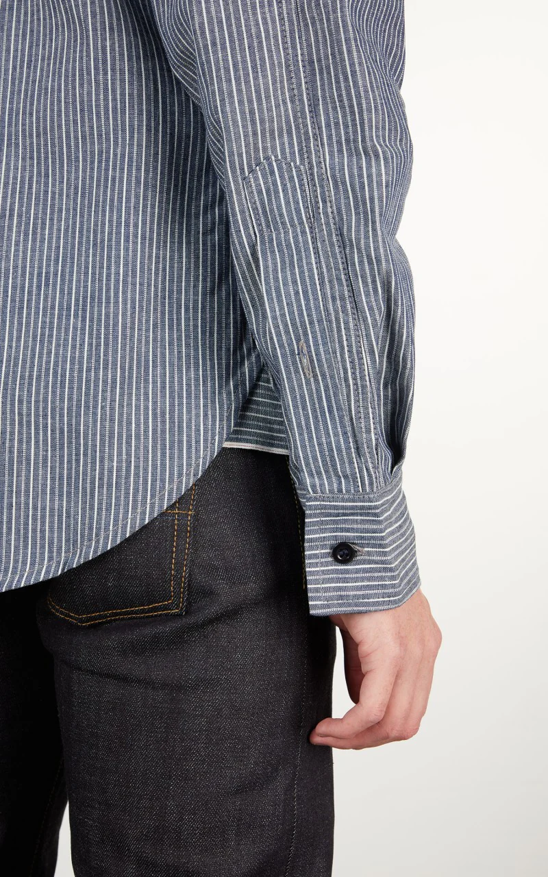 Tellason Clampdown Shirt Indigo Stripe - Image 6