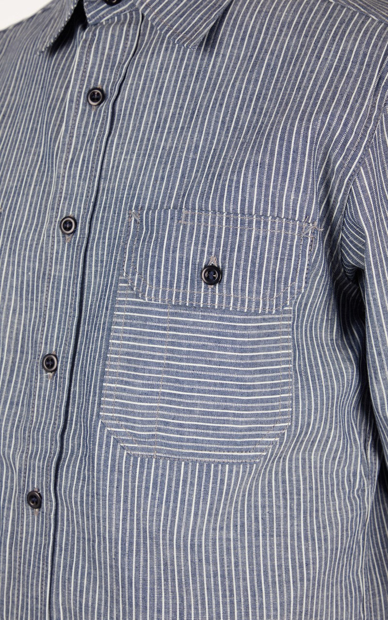 Tellason Clampdown Shirt Indigo Stripe - Image 7