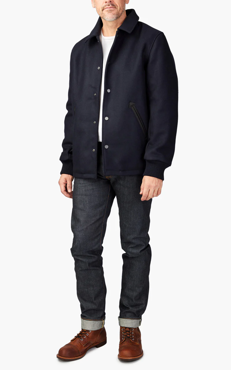 Tellason Coach Jacket Wool/Cashmere Dark Navy - Image 2
