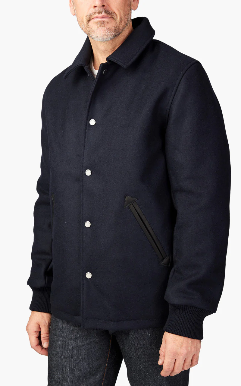 Tellason Coach Jacket Wool/Cashmere Dark Navy - Image 4
