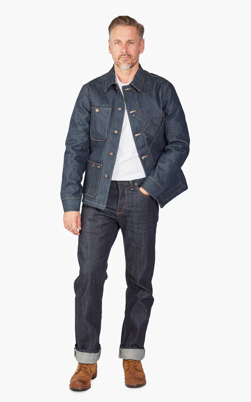 Tellason Coverall Jacket Blanket Lined Selvedge Denim Indigo 16.5oz - Image 4