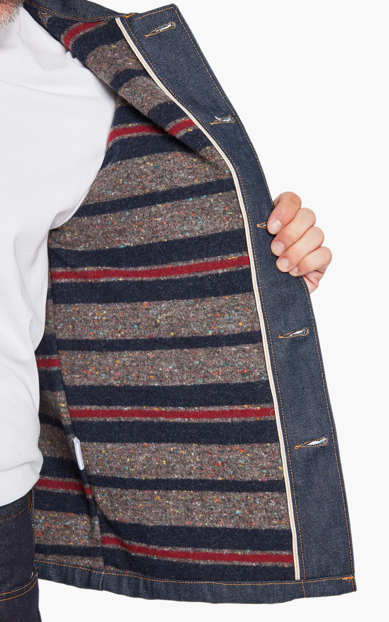 Tellason Coverall Jacket Blanket Lined Selvedge Denim Indigo 16.5oz - Image 8
