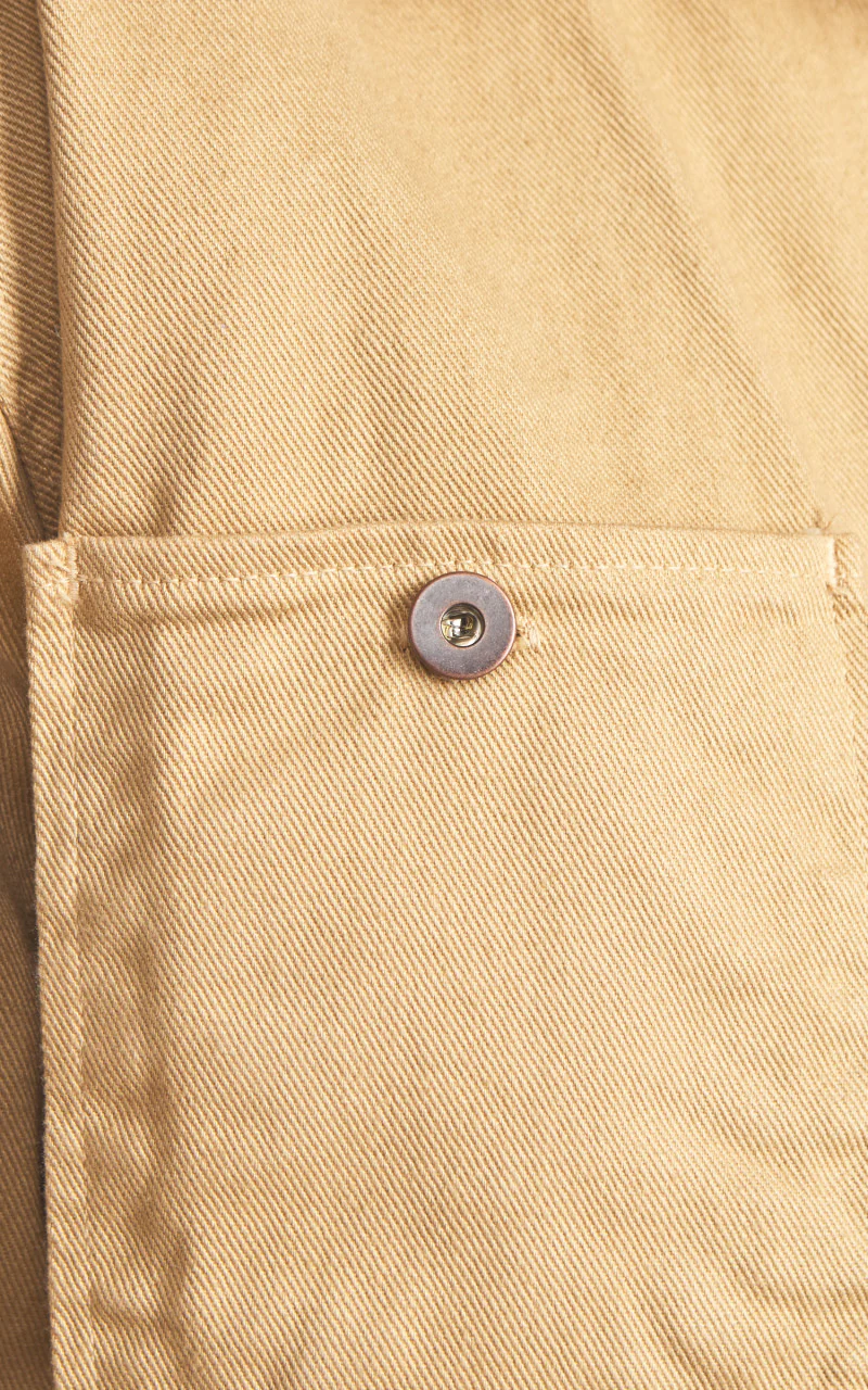 Tellason Coverall Jacket Garment Dyed Denim British Tan - Image 5