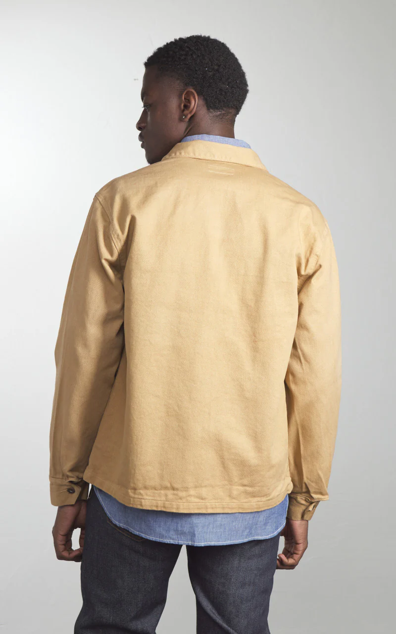 Tellason Coverall Jacket Garment Dyed Denim British Tan - Image 7