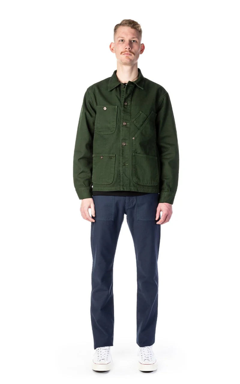 Tellason Coverall Jacket Garment Dyed Denim Dark Green - Image 2