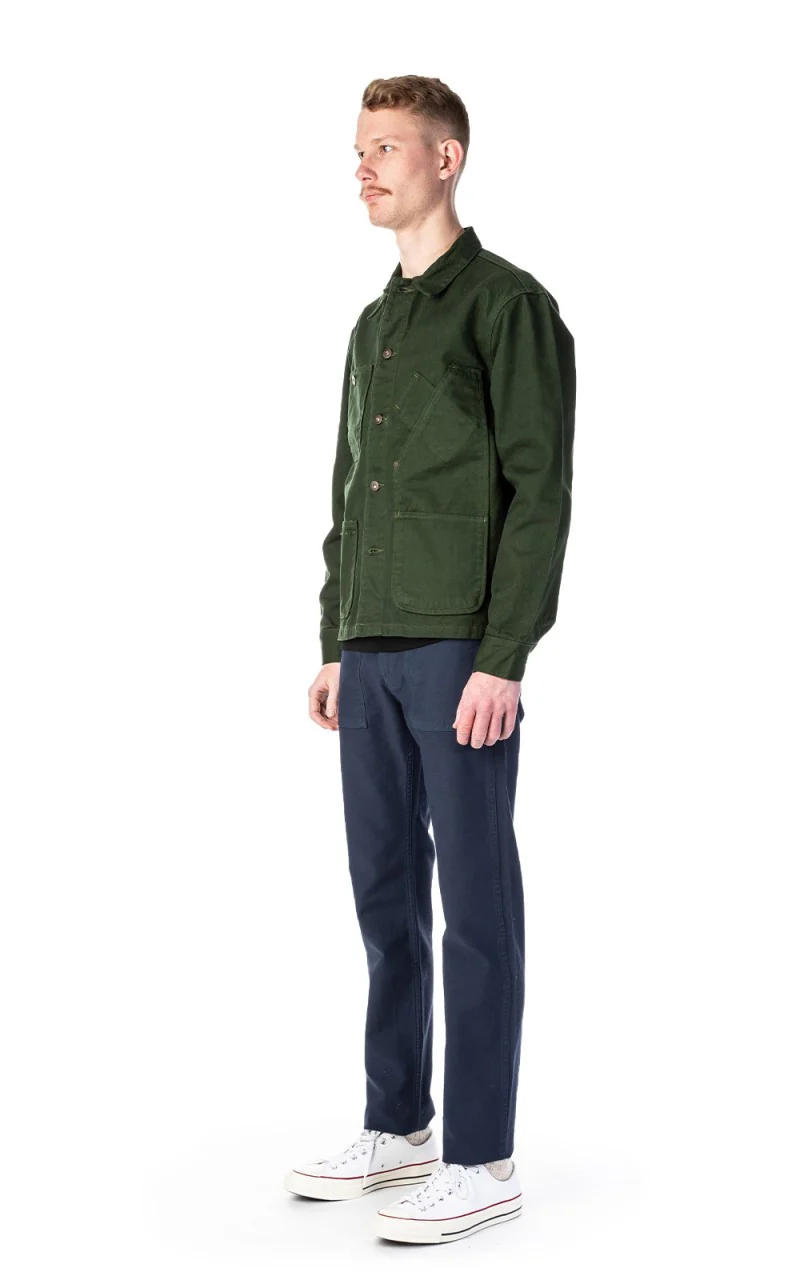 Tellason Coverall Jacket Garment Dyed Denim Dark Green - Image 3