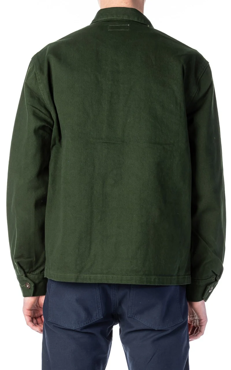 Tellason Coverall Jacket Garment Dyed Denim Dark Green - Image 4