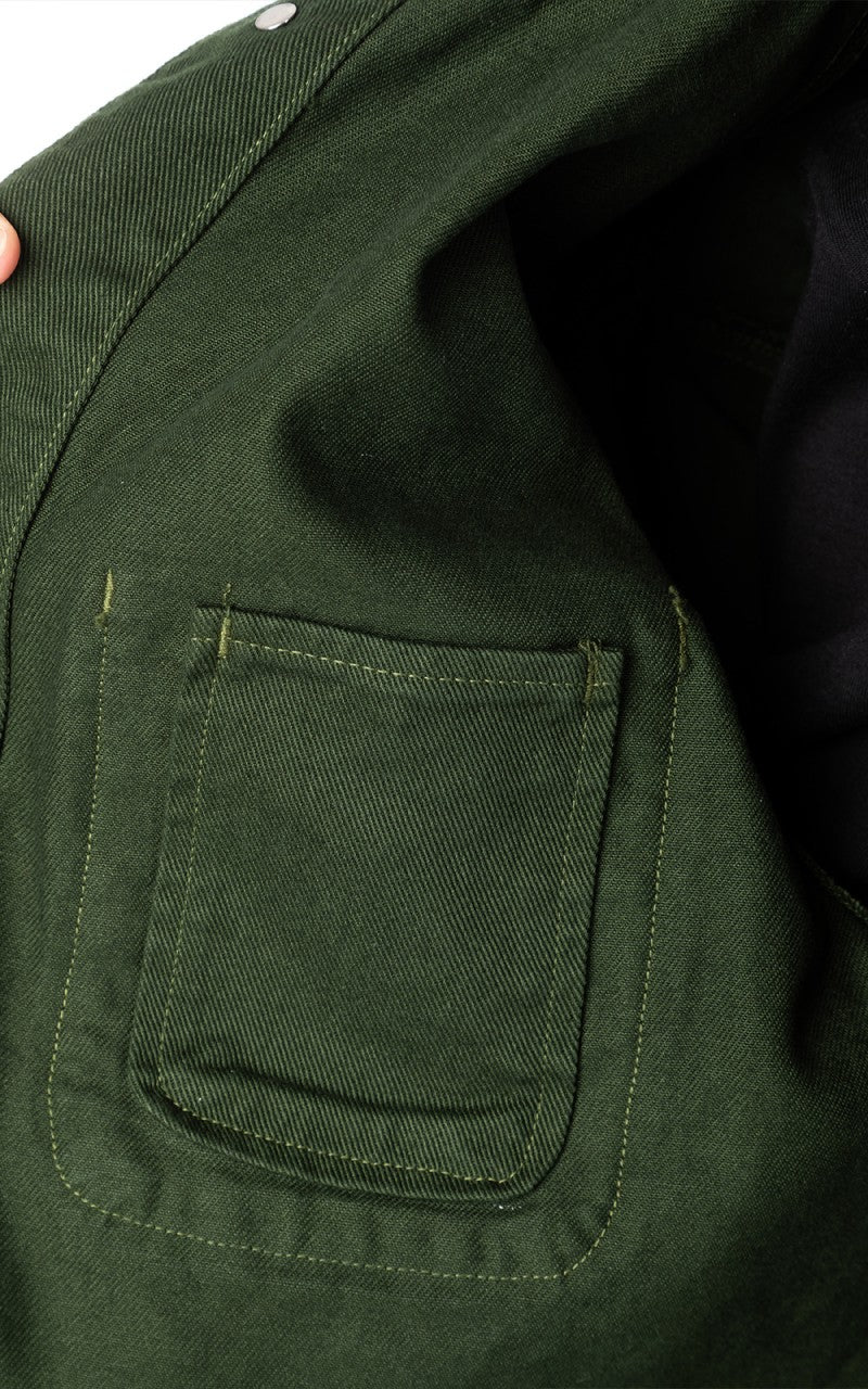 Tellason Coverall Jacket Garment Dyed Denim Dark Green - Image 8