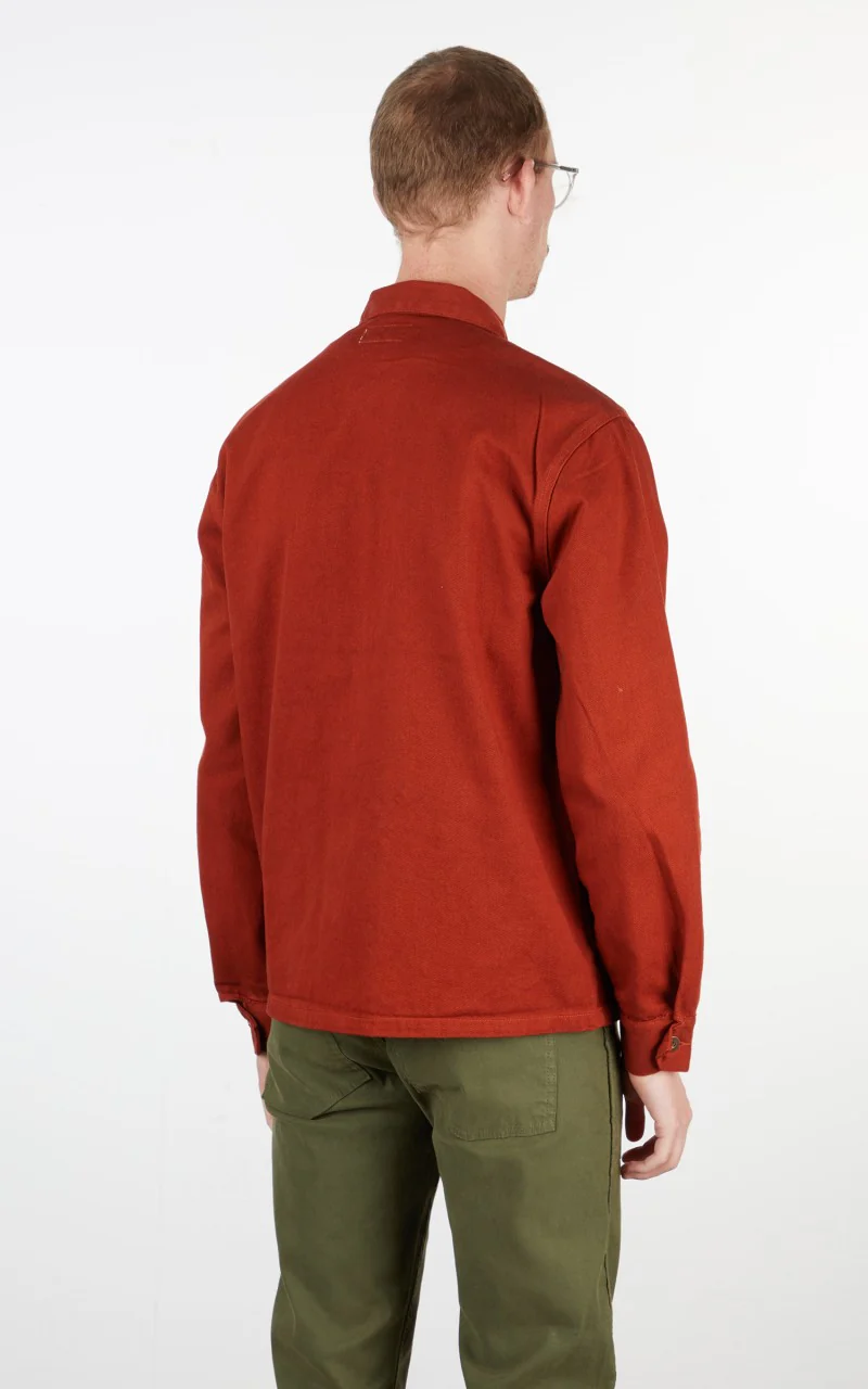 Tellason Coverall Jacket Garment Dyed Denim International Orange - Image 7