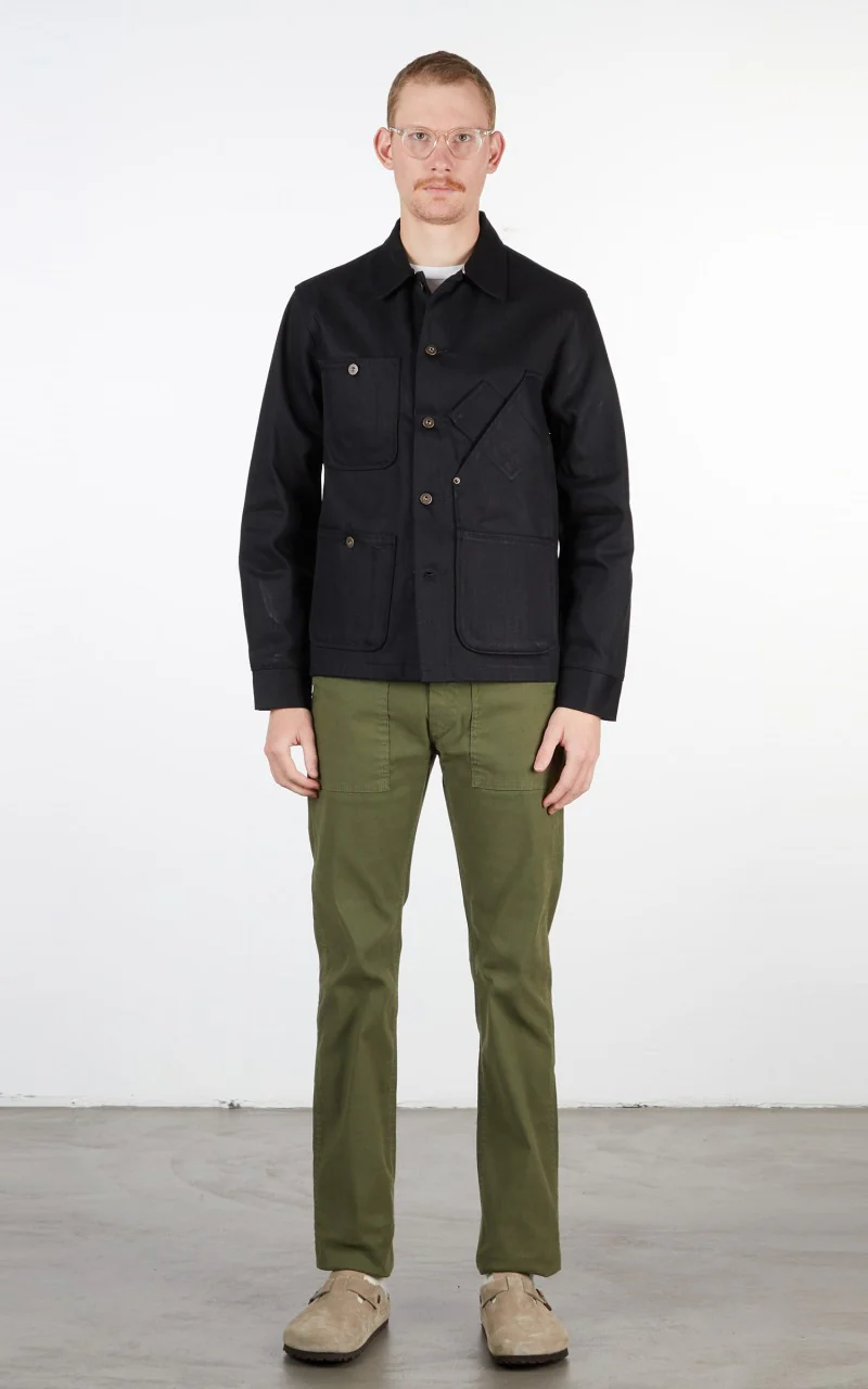 Tellason Coverall Jacket Selvedge Denim Black 13.5oz - Image 2