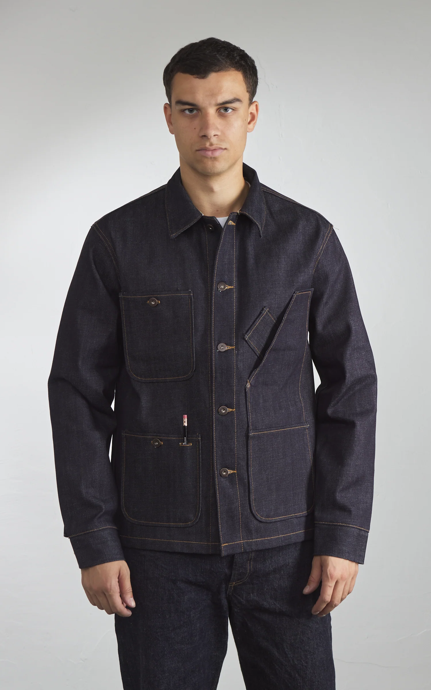 Tellason Coverall Jacket Selvedge Denim Indigo 14.75oz - Image 2