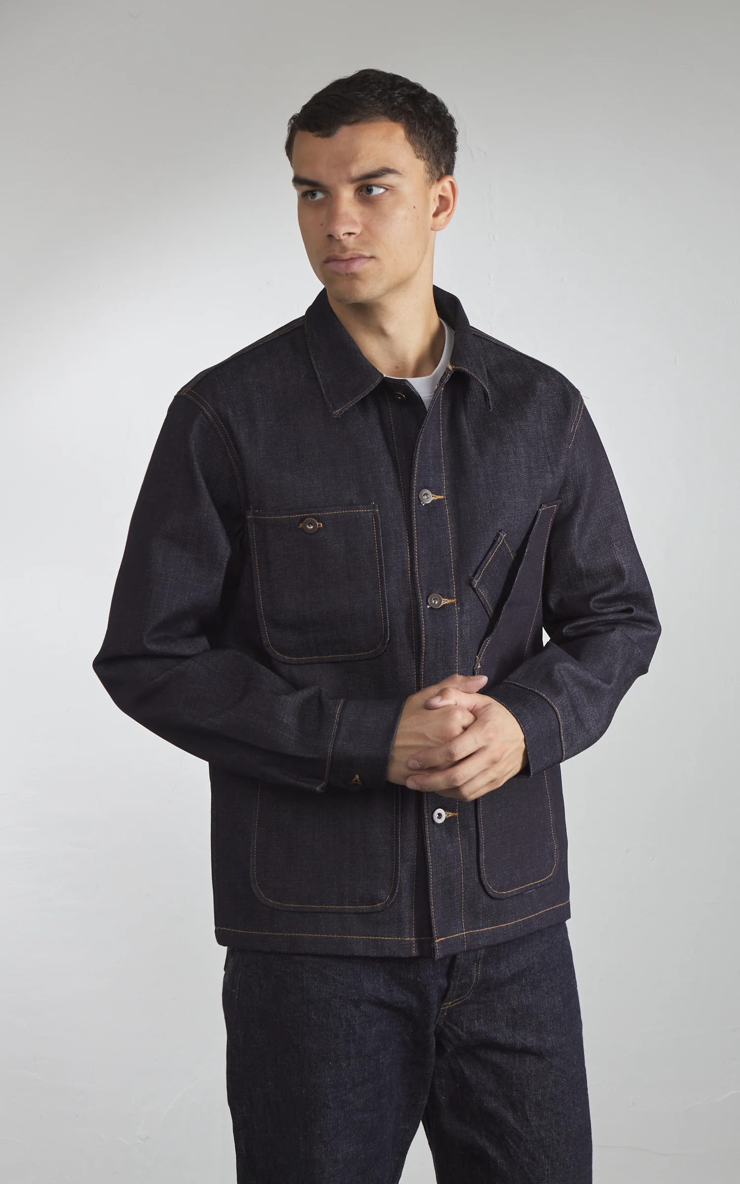 Tellason Coverall Jacket Selvedge Denim Indigo 14.75oz - Image 4