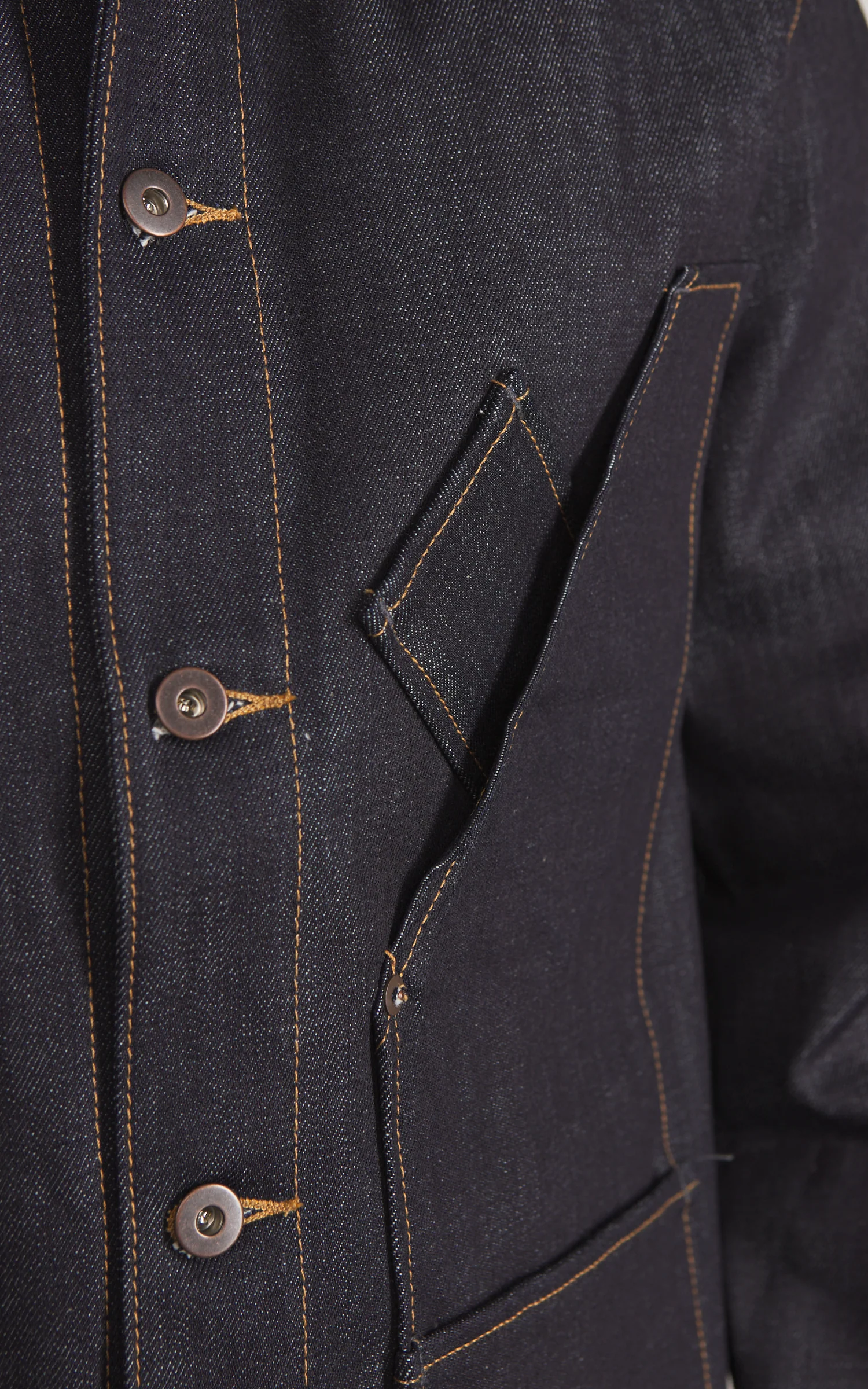 Tellason Coverall Jacket Selvedge Denim Indigo 14.75oz - Image 5