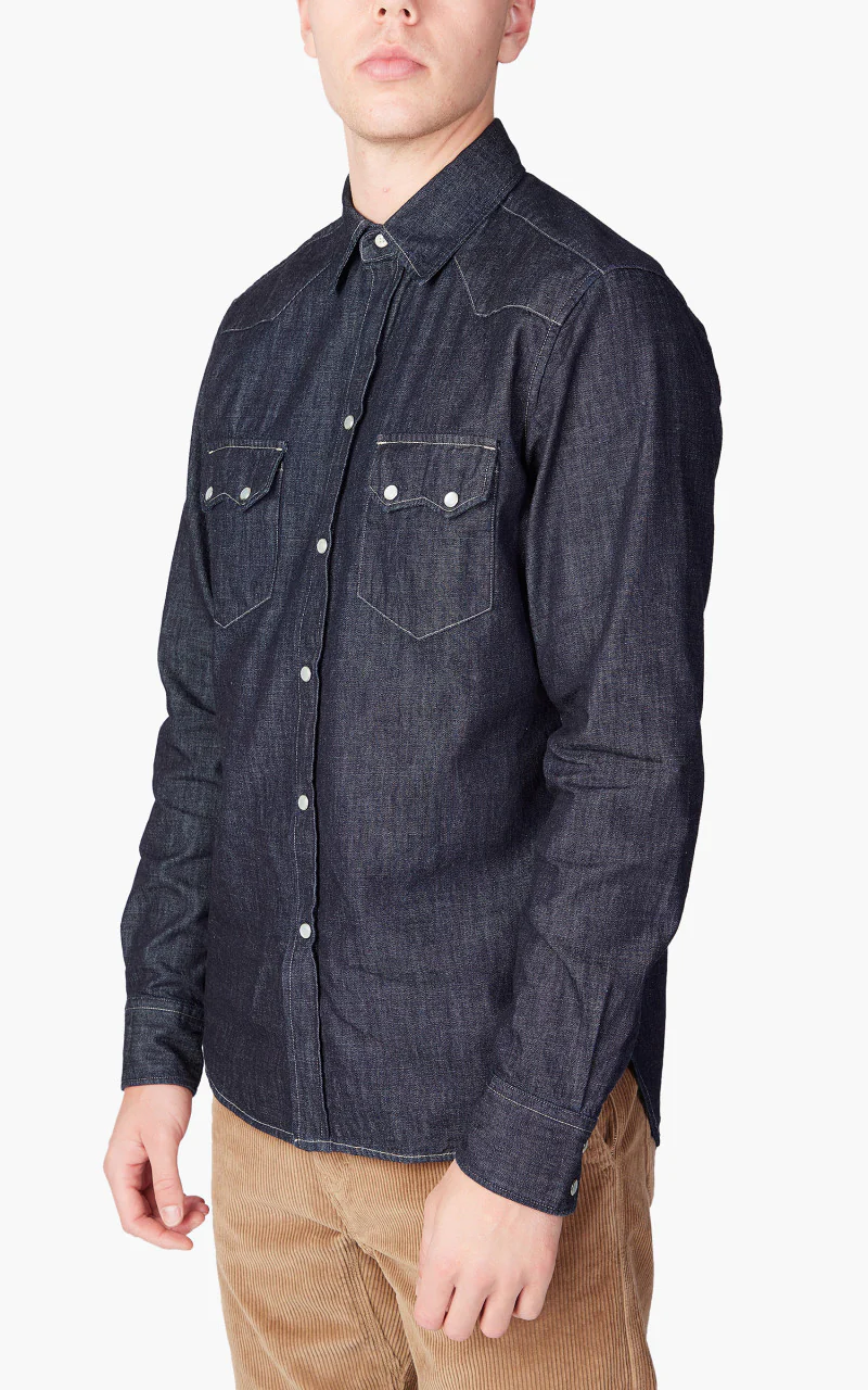 Tellason Cowboy Shirt Dry Indigo - Image 3