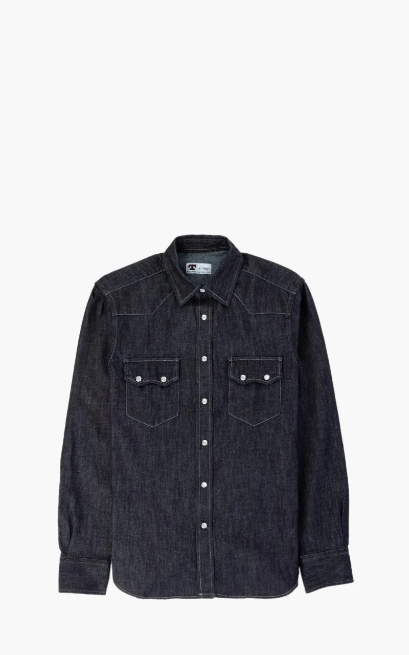 Tellason Cowboy Shirt Dry Indigo - Image 7