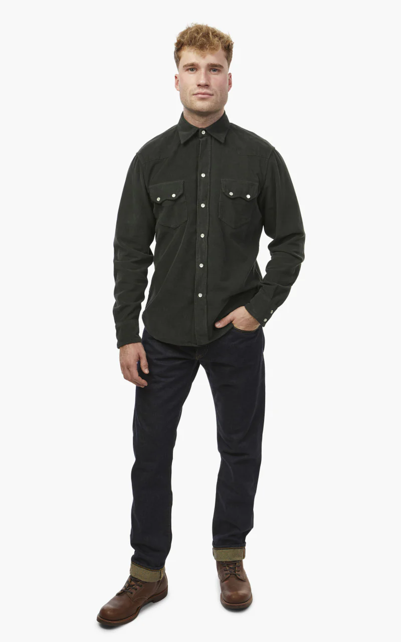 Tellason Cowboy Shirt Vell 16 Cisco Corduroy Espresso - Image 3