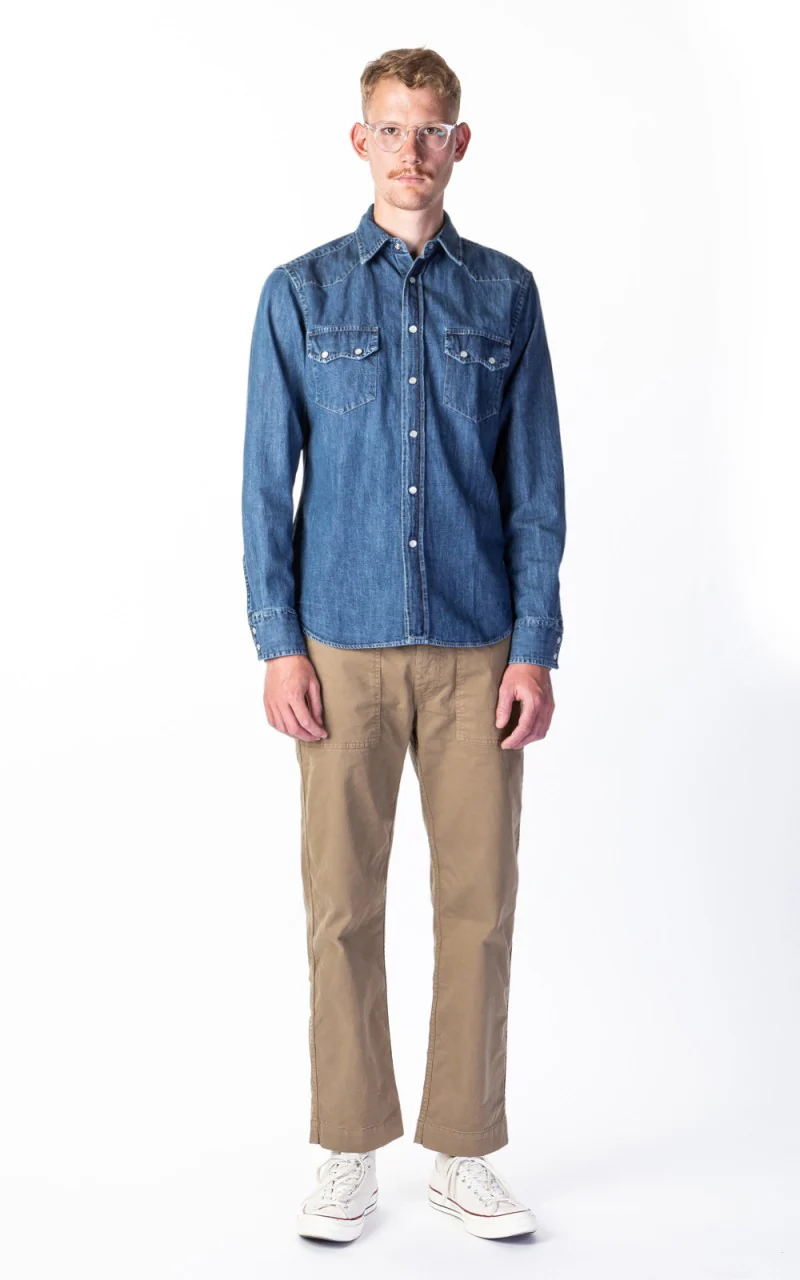 Tellason Cowboy Shirt Washed Indigo - Image 2