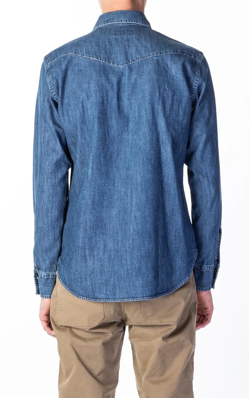 Tellason Cowboy Shirt Washed Indigo - Image 3