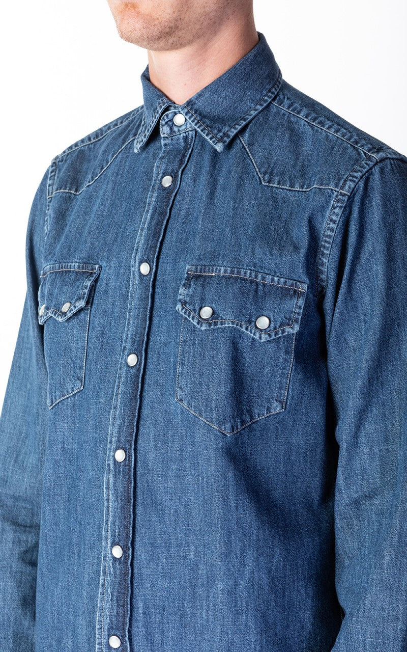 Tellason Cowboy Shirt Washed Indigo - Image 4