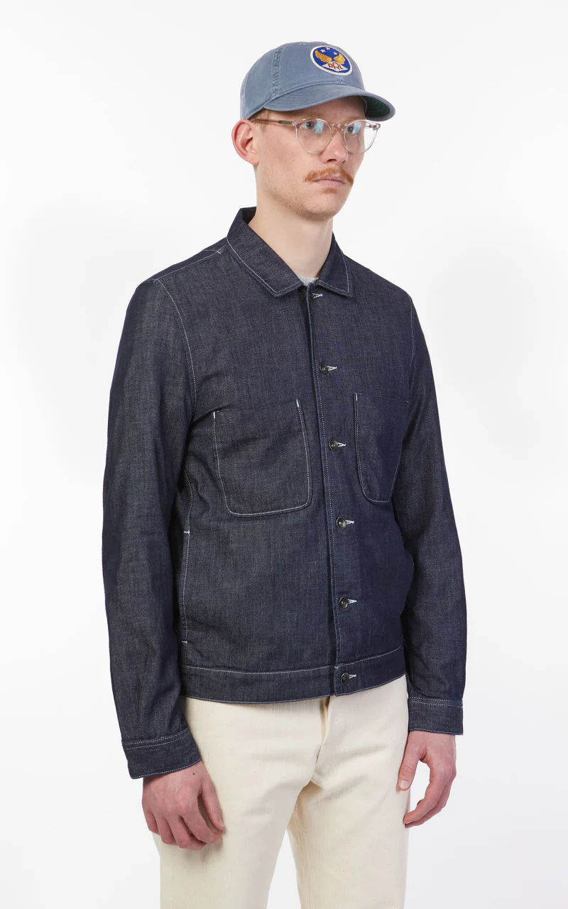Tellason Cruise Jacket Slim Washed Denim Ocean Dark - Image 5
