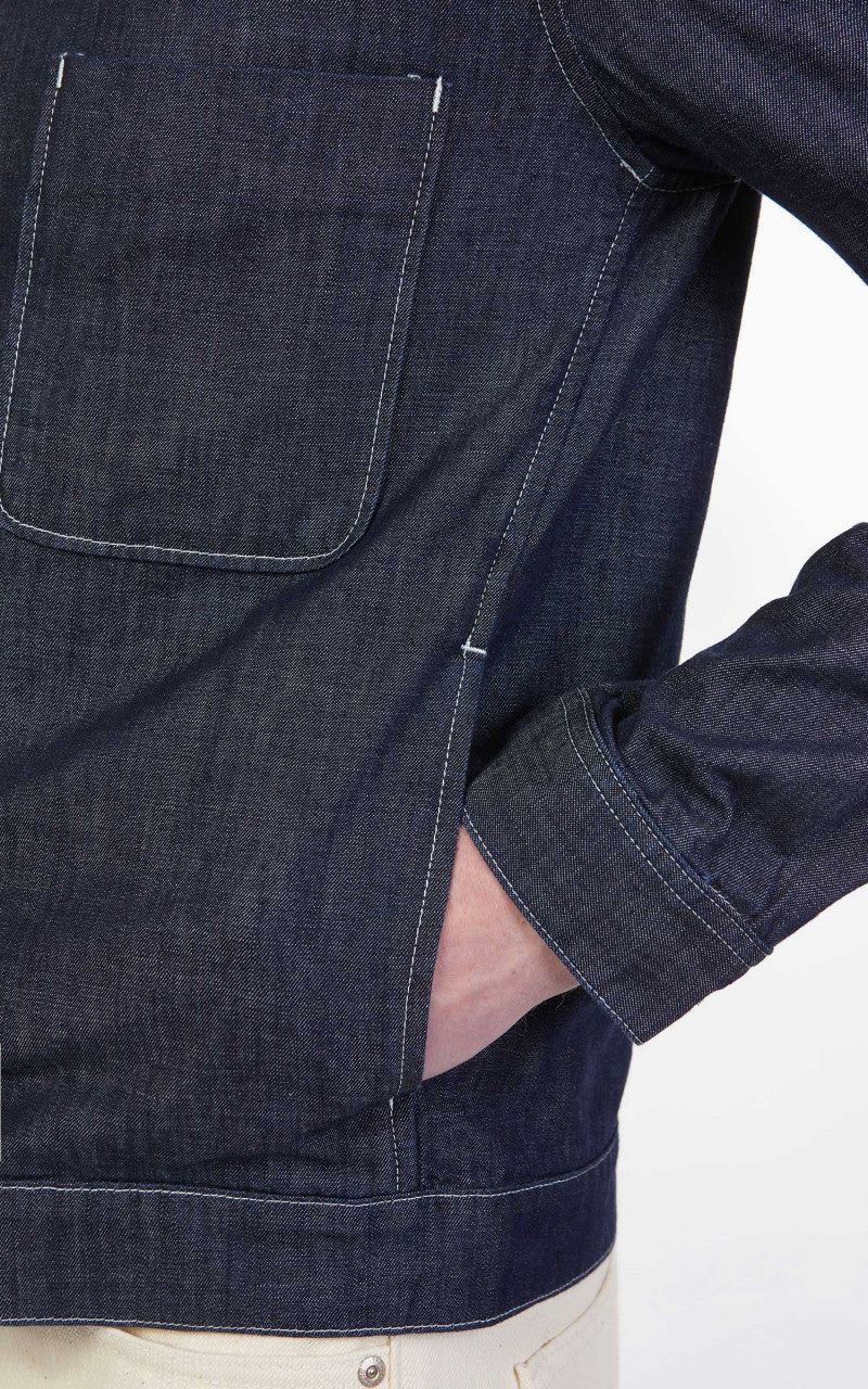 Tellason Cruise Jacket Slim Washed Denim Ocean Dark - Image 8
