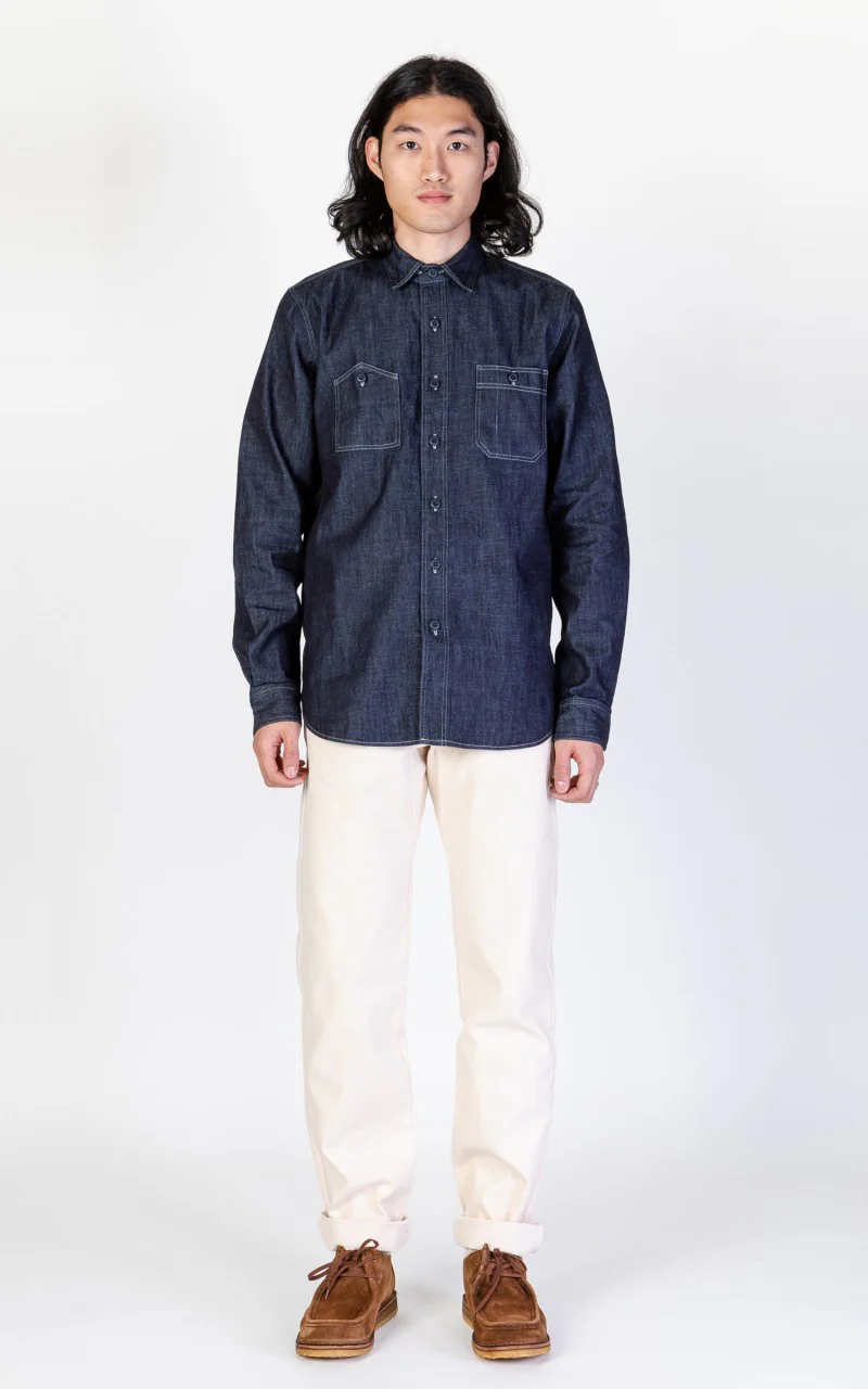 Tellason Dockworker Shirt Dry Indigo - Image 2