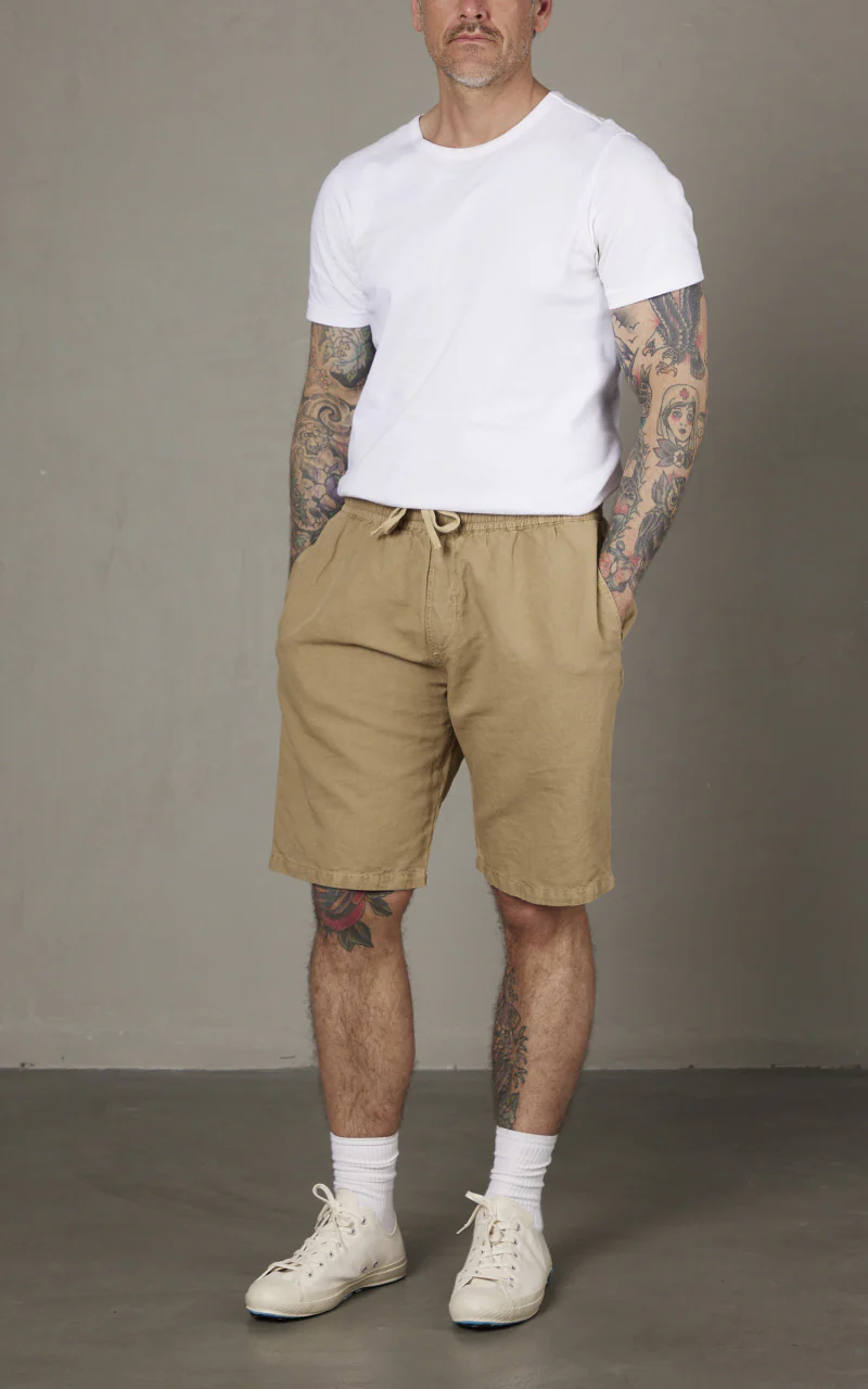 Tellason Easy Shorts Cotton Linen Slub Desert Sand - Image 2