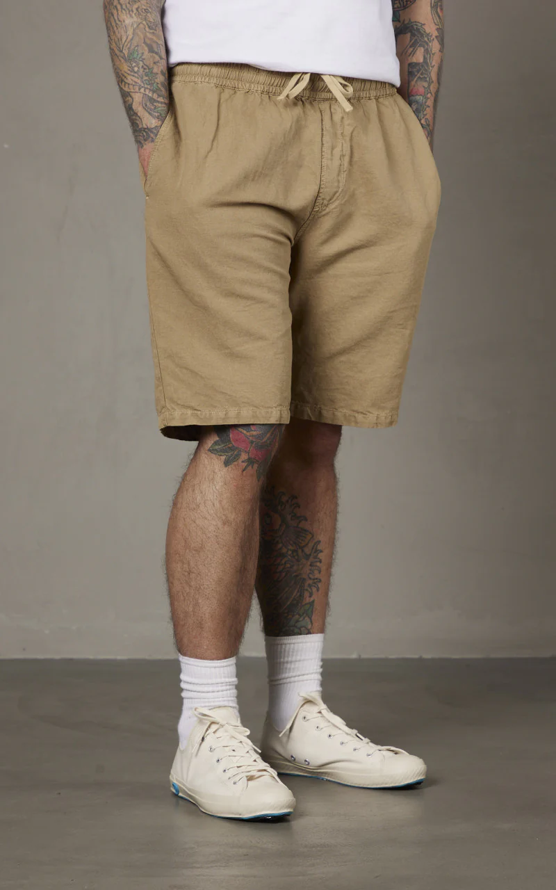 Tellason Easy Shorts Cotton Linen Slub Desert Sand - Image 4