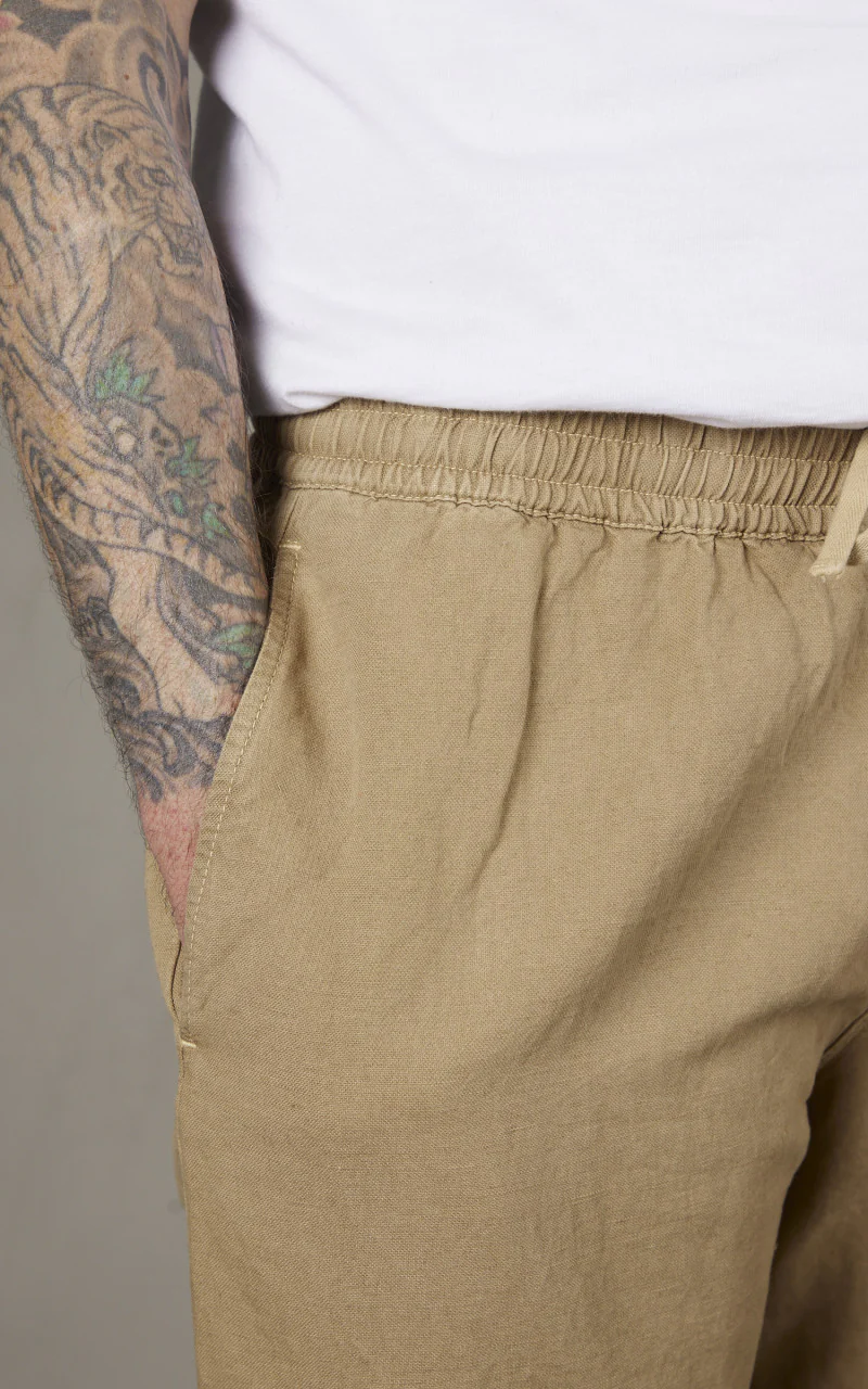 Tellason Easy Shorts Cotton Linen Slub Desert Sand - Image 5