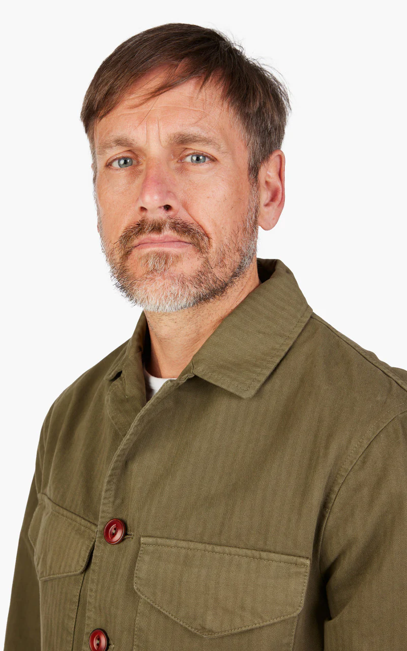 Tellason Explorer Jacket Herringbone Twill Olive - Image 5