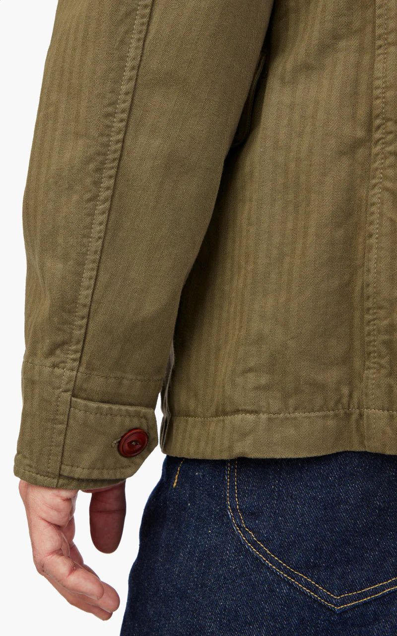Tellason Explorer Jacket Herringbone Twill Olive - Image 7
