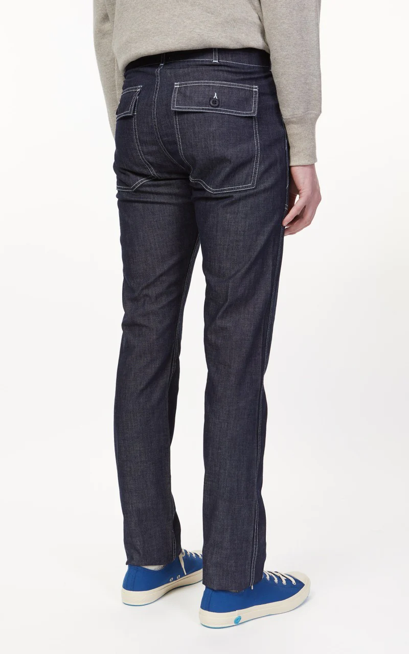 Tellason Fatigue Pant Slimy Washed Denim Ocean Dark - Image 6