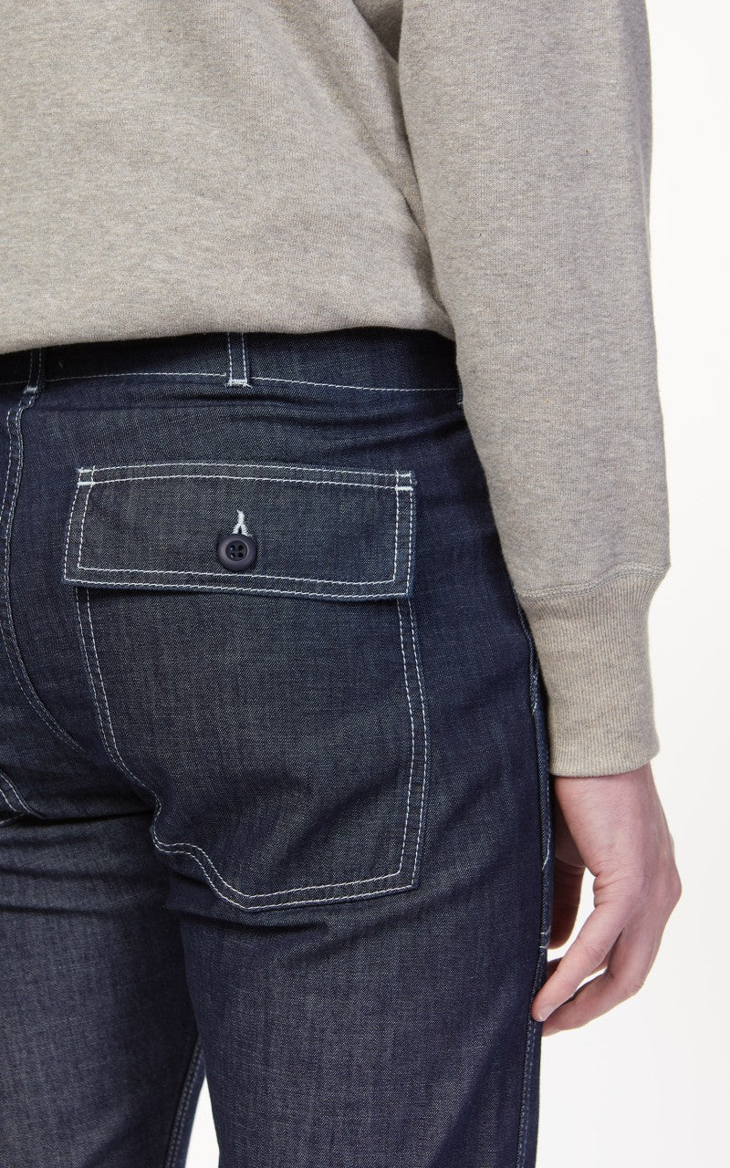 Tellason Fatigue Pant Slimy Washed Denim Ocean Dark - Image 7